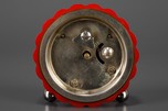 Red and Green Fluted Bakelite Clock by New Haven